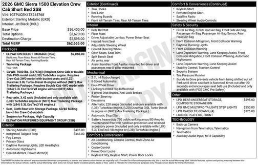 2026 GMC Sierra 1500 Elevation