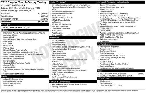 2015 Chrysler Town & Country Touring