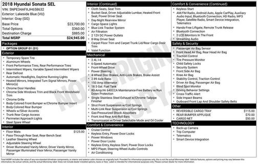 2018 Hyundai SONATA SEL