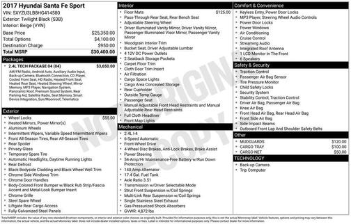 2017 Hyundai Santa Fe Sport 2.4L