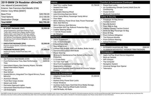 2019 BMW Z4 sDrive30i