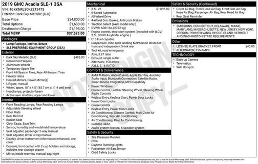 2019 GMC Acadia SLE-1