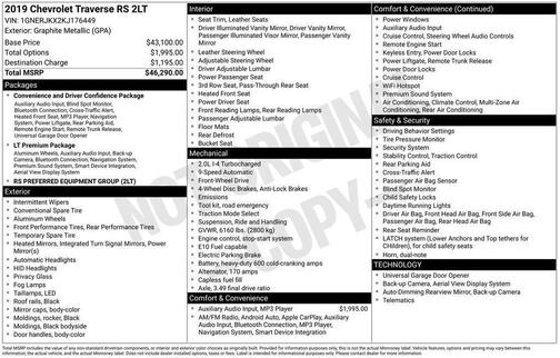 2019 Chevrolet Traverse RS