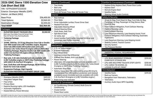 2026 GMC Sierra 1500 Elevation