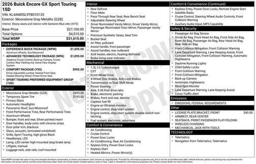 2026 Buick Encore GX Sport Touring