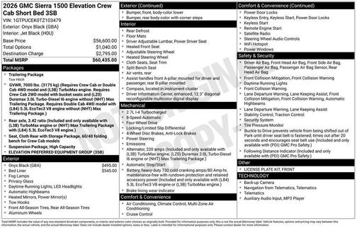 2026 GMC Sierra 1500 Elevation