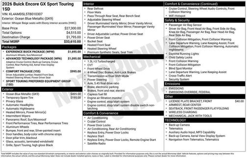 2026 Buick Encore GX Sport Touring