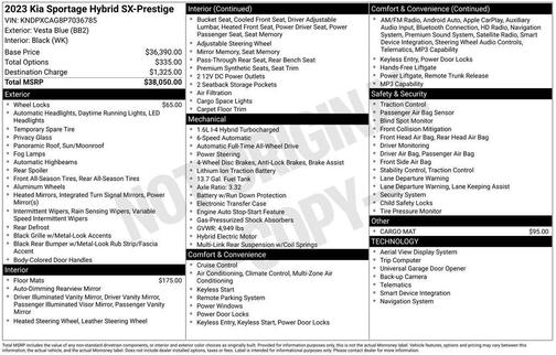 Blue 2023 Kia Sportage Hybrid SX-Prestige