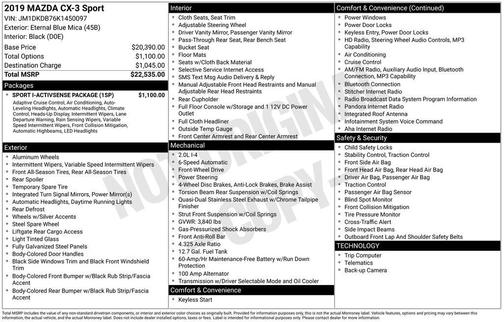 2019 Mazda CX-3 Sport