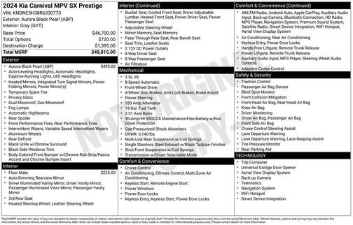 2024 Kia Carnival SX Prestige