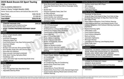 2025 Buick Encore GX Sport Touring