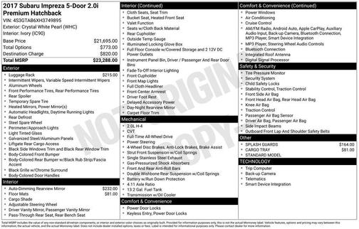 2017 Subaru Impreza 2.0i Premium