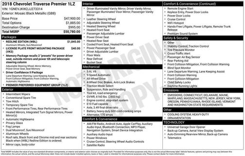 2018 Chevrolet Traverse Premier