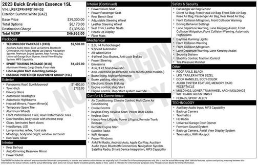 White 2023 Buick Envision Essence