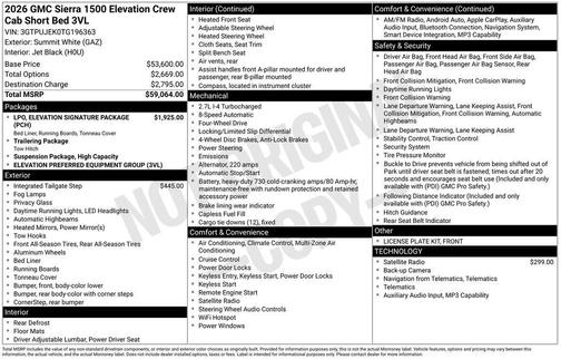 2026 GMC Sierra 1500 Elevation