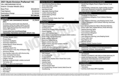 2021 Buick Envision Preferred
