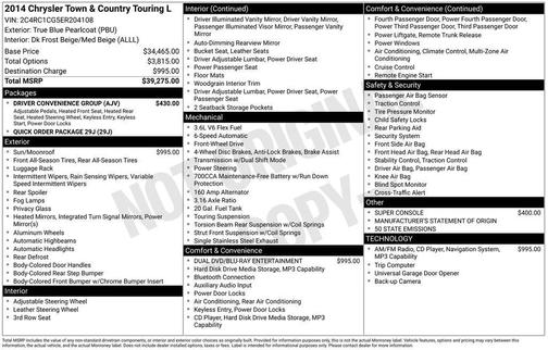 2014 Chrysler Town & Country Touring-L