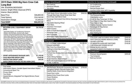 2019 RAM 3500 Big Horn