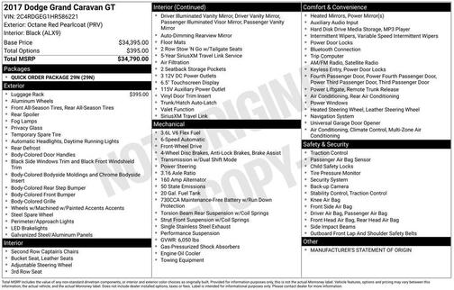 2017 Dodge Grand Caravan GT