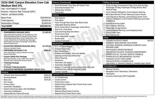 2026 GMC Canyon Elevation