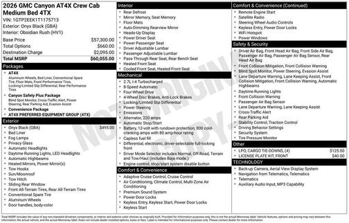 2026 GMC Canyon AT4X