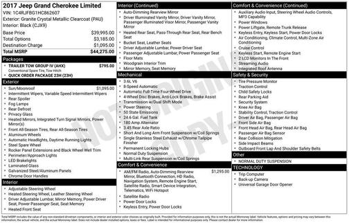 2017 Jeep Grand Cherokee Limited