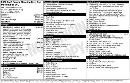Dune 2026 GMC Canyon Elevation