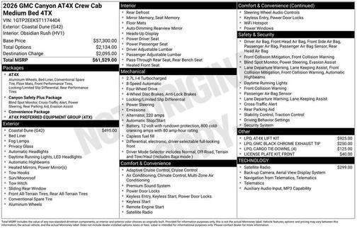 2026 GMC Canyon AT4X