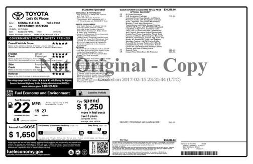 2017 Toyota Sienna XLE