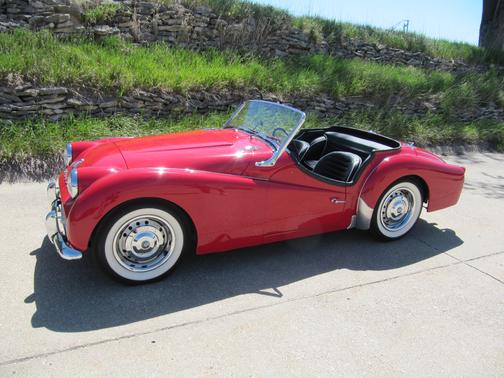 Red 1959 Triumph TR3A
