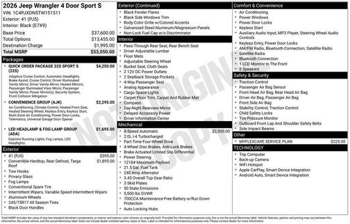 2026 Jeep Wrangler Sport
