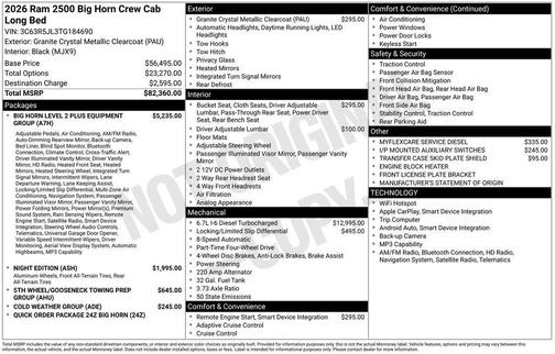 2026 RAM 2500 Big Horn