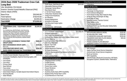 2026 RAM 3500 Tradesman