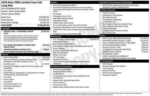 2026 RAM 3500 Limited