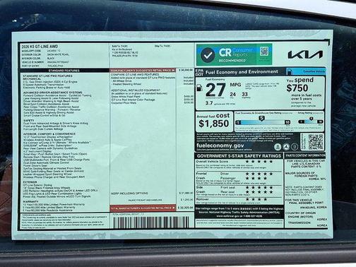 Snow White Pearl 2026 Kia K5 GT-Line AWD