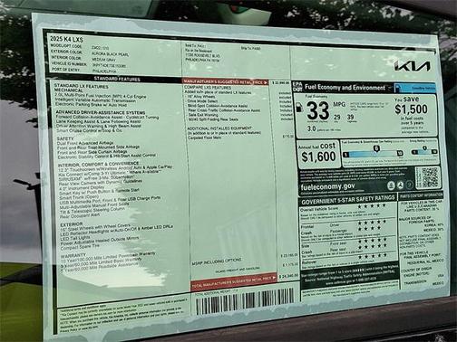 2025 Kia K4 LXS