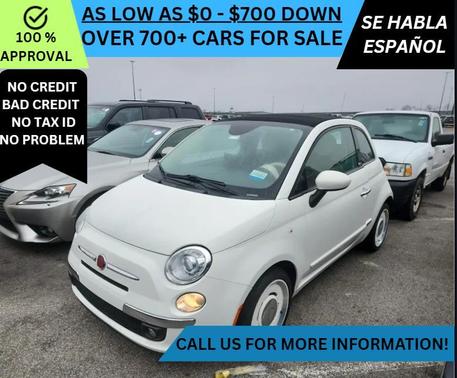 White 2015 FIAT 500C Lounge