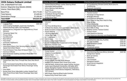 Magnetite Gray Metallic 2026 Subaru Outback Limited