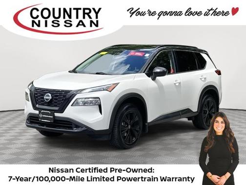 2 Tone White / Black Roof 2023 Nissan Rogue SV