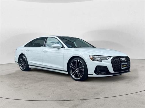 Glacier White Metallic 2025 Audi A8 L 55 Sedan