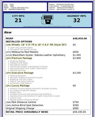 2018 BMW 340 340I LUXURY LINE