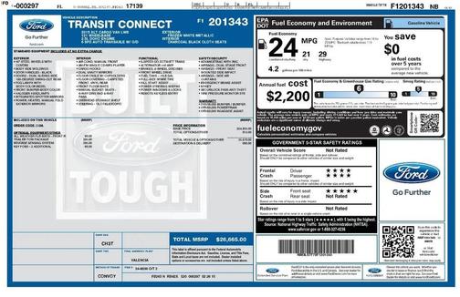 Frozen White 2015 Ford Transit Connect XLT