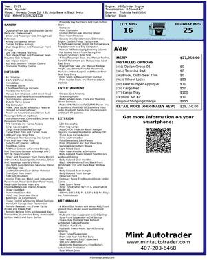 2015 Hyundai Genesis Coupe 3.8 Base