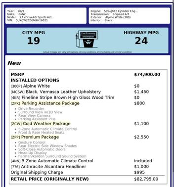 2021 BMW X7 xDrive40i