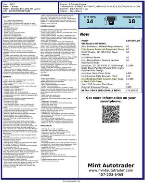 Black Raven 2012 Cadillac Escalade ESV Luxury