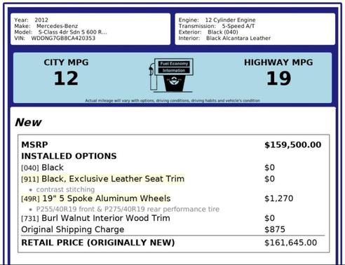 2012 Mercedes-Benz S-Class SS600