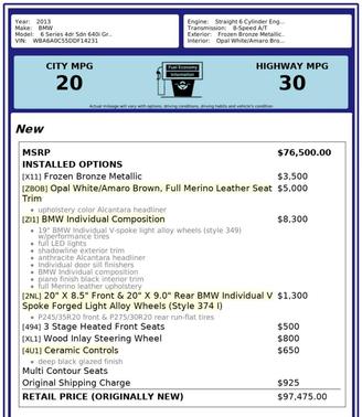 2013 BMW 640 Gran Coupe I