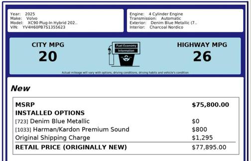 2025 Volvo XC90 Plug-In Hybrid T8 Plus 7-Seater