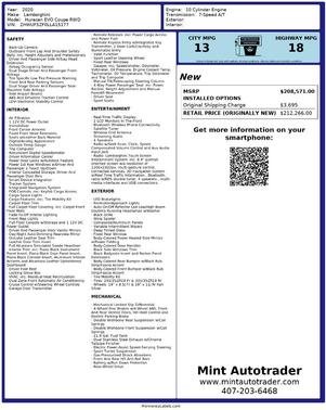 2020 Lamborghini Huracan EVO EVO