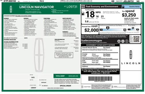 White Platinum Metallic Tri-Coat 2018 Lincoln Navigator L Black Label